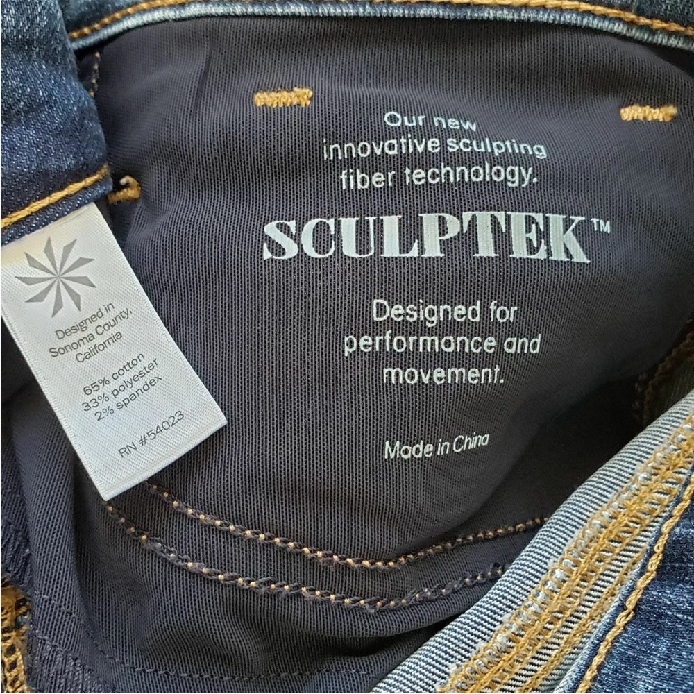 ATHLETA Slim Straight size 10 Tall Sculptek Women’s Jeans Lapis Wash Stretch - Picture 6 of 14